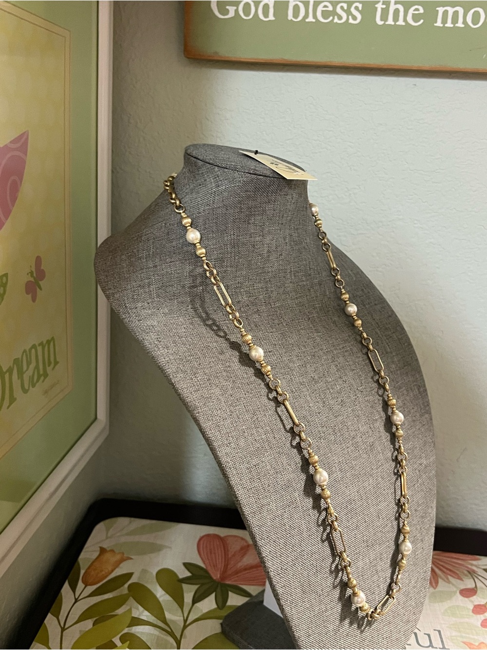 NWT Patricia Nash Gold Chain Necklace with Pearls #PNNK - Picture 6 of 9